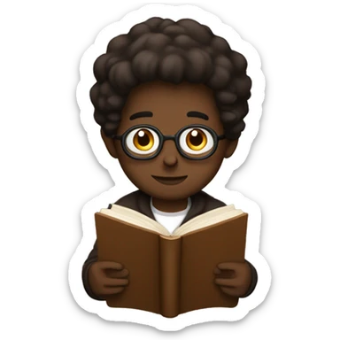 Dark brown style, studying , books  sticker