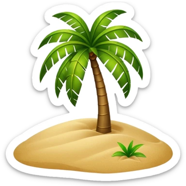 palm tree and sand sticker