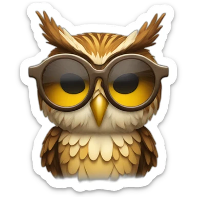 buho con gafas para sol sticker