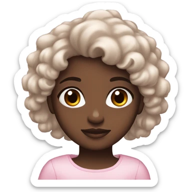black girl, brown eyes, feminine, pink, girl, angelic sticker