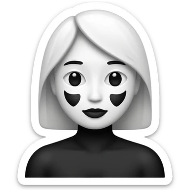 Black and white straight sexuality emoji sticker