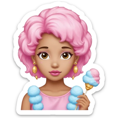 cotton candy girl earringed sticker
