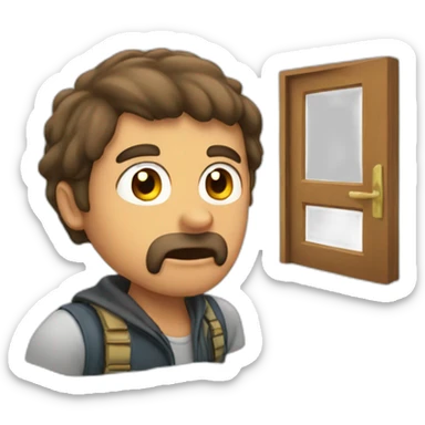 slam a door in a man's face sticker