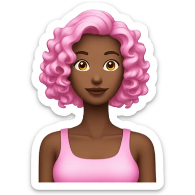 Mulher BRANCA com cabelo LISO rosa sticker