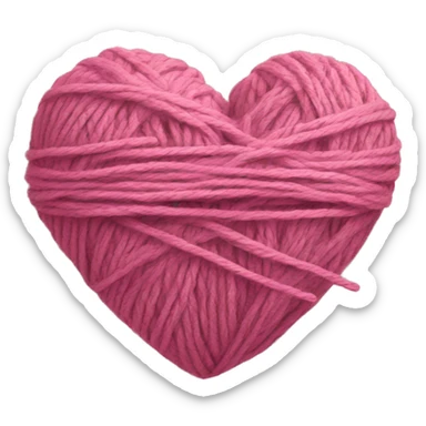 heart with yarn sticker