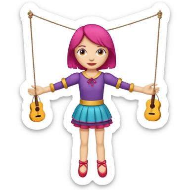 Icon for Puppet Theater: a girl puppet body on strings sticker