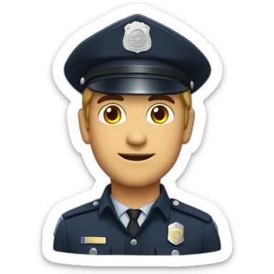 Policier qui sourie beaucoup sticker