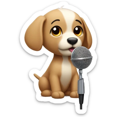 cute/animal/fictional-type carater with a microphone sticker