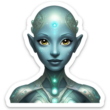 Pleiadian alien female third eye full body sticker