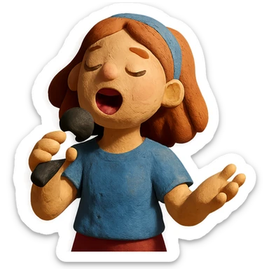 young lady singing sticker