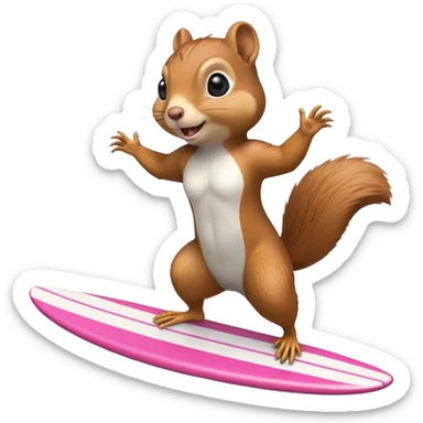 Surfing squirrel sticker