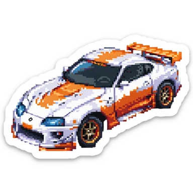 Hot Wheels Toyota Supra dynamic racing pose sticker