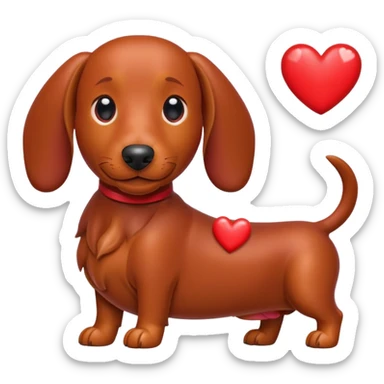 Teckel with hearts  sticker