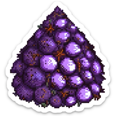 stylized heap of purple spice, glowing slightly, referencing Dune sticker