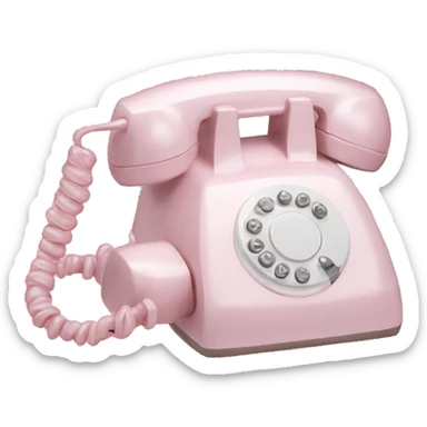 Pale pink glitter telephone sticker