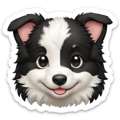 smile, baby bordercollie, only face  sticker