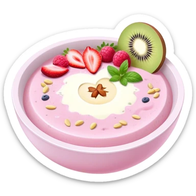 pastel pink and white smoothie bowl sticker