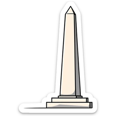 The Obelisk of Buenos Aires, a tall white stone monument with a pointed top, standing alone, iconic landmark of Argentina sticker