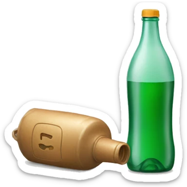 when the unconsumed bottle is lying, the cap from it is lying next to it sticker