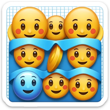 overlapping images, one realistic and one digital grid sticker