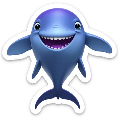 Blue whale purple, open mouth sticker