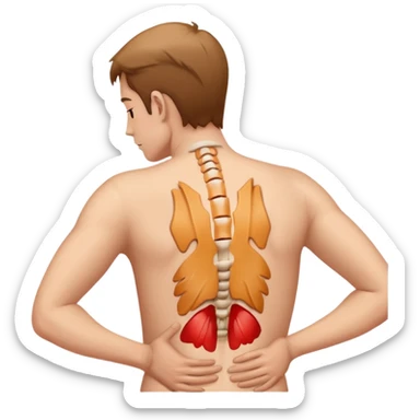 back pain, focus on humen back

 sticker