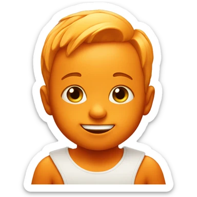 funny orange baby sticker