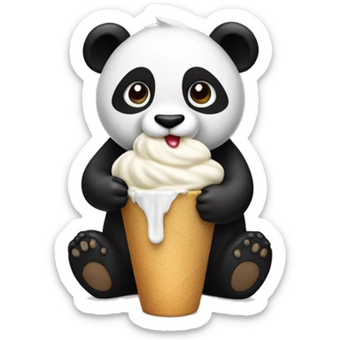 Panda eating ice creamer  sticker