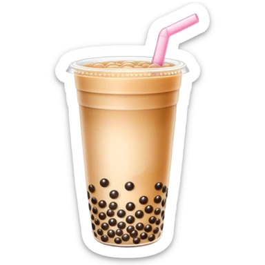 bubble tea with tapioca pearls sticker