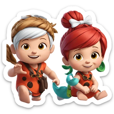 girls with big smiles sticker