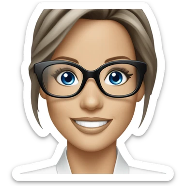 Kate Beckinsale, glasses, blue eyes happy elegant  sticker