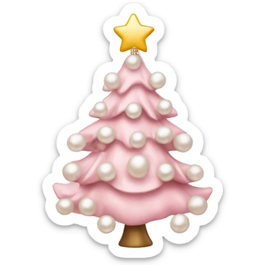 Light pink Christmas tree with pearls  sticker