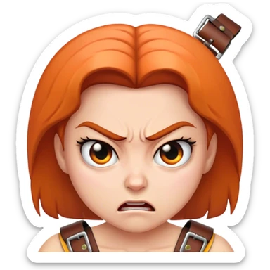 Meuf colère avec une ceinture sticker