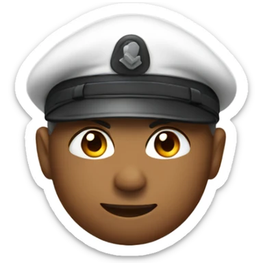 An salute emoji with a red cap sticker