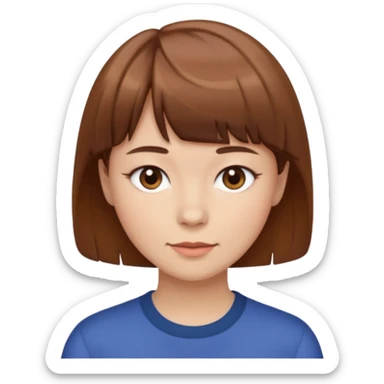 lesbian woth brown short hair and bangs  sticker