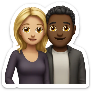 Two people love sticker