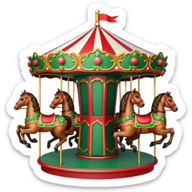 Christmas carousel sticker