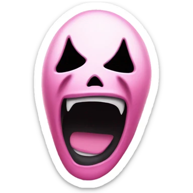 ghostface from scream scary movie pink with an open screaming black mouth sticker