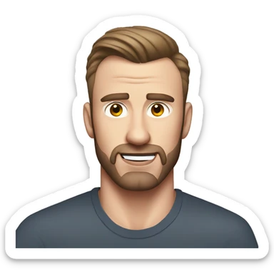 chris evans shaved face sticker