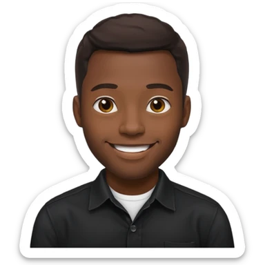 Handsome black man in a black button up shirt  sticker