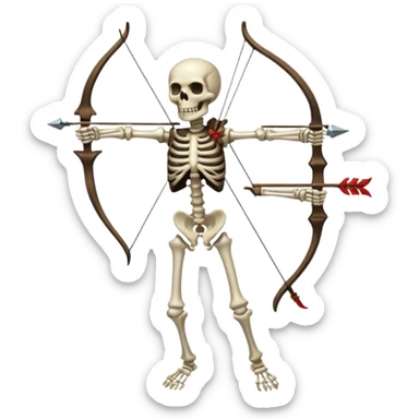 create a dnd style skeleton_archer.png with a bow using 48x48 pixels size sticker