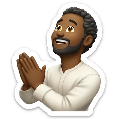 Man praising god sticker