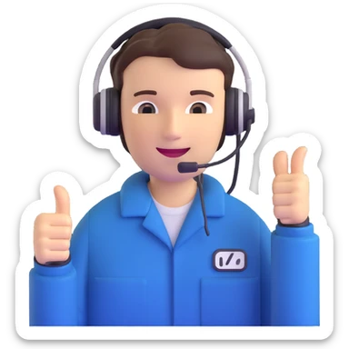 NOC technician giving a thumbs up sticker