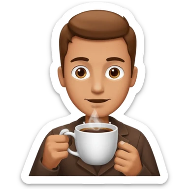 A man offering you coffee in the morning sticker