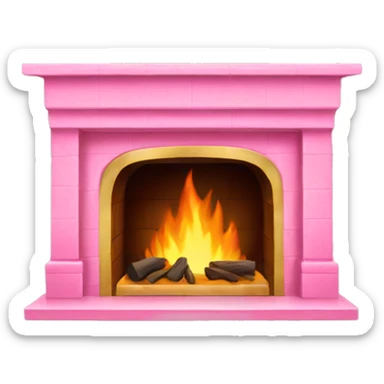 pink fireplace sticker