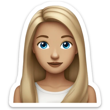 stunning tan girl light brown hair blue eyes sticker