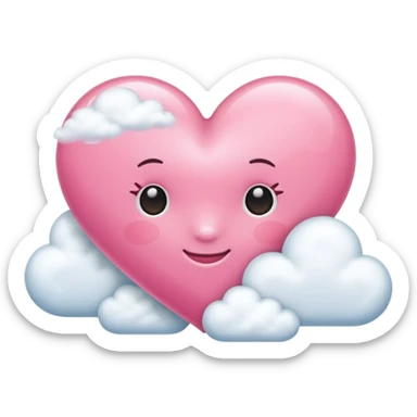 pink heart + cloud emoji sticker