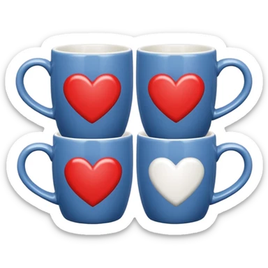 mugs with heart symbol sticker