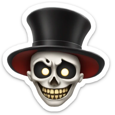 ringmaster with skull hat sticker