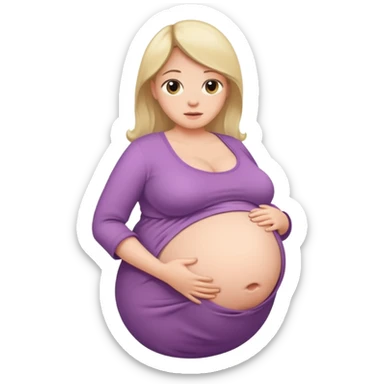 heavily pregnant woman with extremely abnormally huge overdue belly sticker